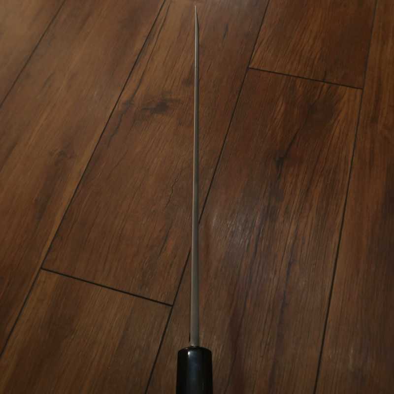 NIGARA Sakimaru Yanagiba Shirogami No. 1 Honyaki Silver Wrapped Ebony Handle (300mm)