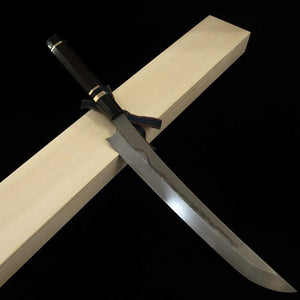 NIGARA Sakimaru Yanagiba Shirogami No. 1 Honyaki Silver Wrapped Ebony Handle (300mm)