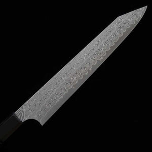 NIGARA forja Nitō Hamono SG2 “Anmon” kiritsuke sujihiki mango de ébano con búfalo negro (255 mm)