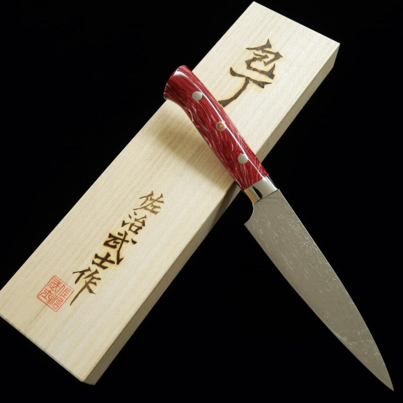 Petty Takeshi Saji R2 Acabamento Diamante Cabo Vermelho Turquesa (130/150mm)