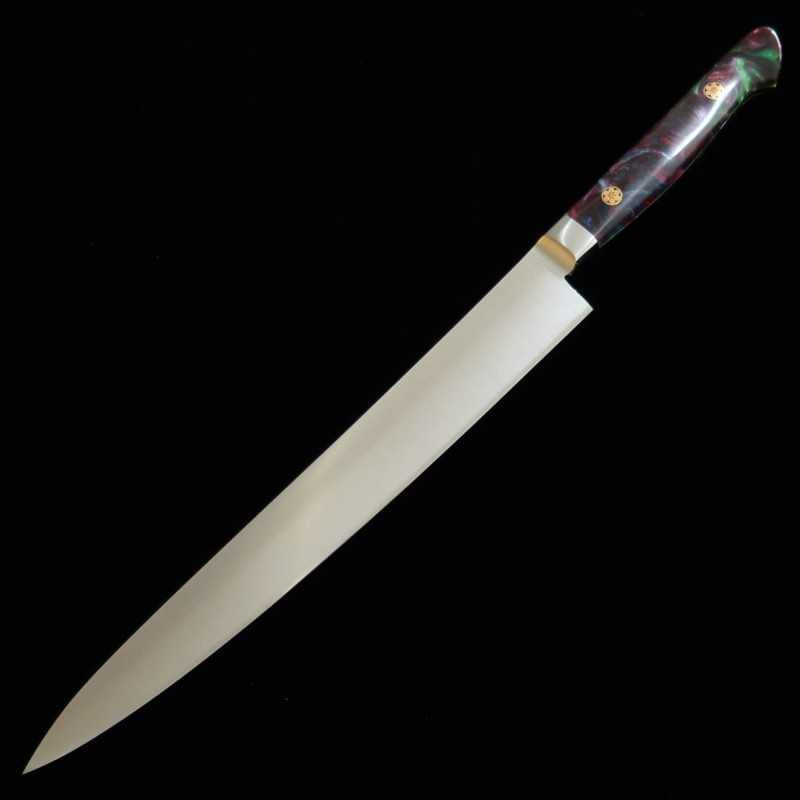 Sakai Takayuki SAKAI TAKAYUKI Grand Chef SP Série Type III Galaxy Acier spécial Lame alvéolée Sujihiki pour droitier (240 mm)