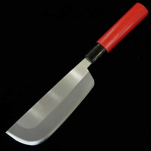 Couteau de récolte de légumes acier spécial inoxydable Rakutaro TY-420 Manche droit rouge (140 mm)