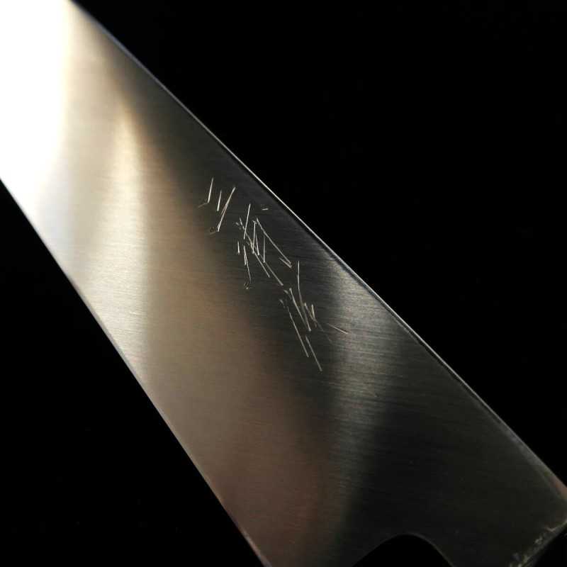 MIURA Miura yanagiba Gingami No.3 con canal de sangre, mango de ébano con virola de plata, funda de magnolia (300 mm)