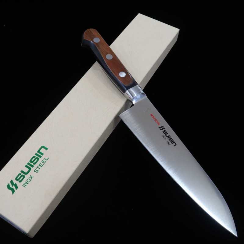 SUISIN Gyuto with INOX and Paulownia Sheath - Karakuri - (240mm)